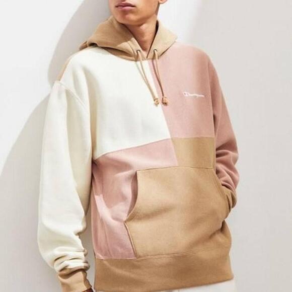 Champion x Urban Outfitters Colorblock Hoodie Mens Size Medium Long Sleeve - Picture 1 of 12